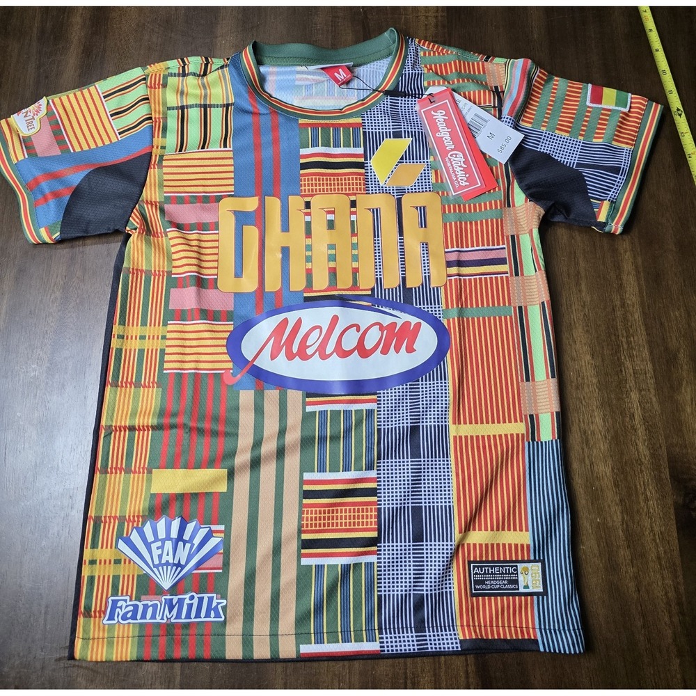 Headgear Classics Ghana 1990 World Cup Soccer Jersey Men's M NWT Kente
